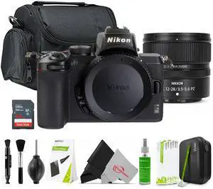 Nikon Z50 Mirrorless Digital Camera with NIKKOR Z DX 12-28mm f/3.5-5.6 PZ VR Lens Accessory Bundle Nikon Z50 Mirrorless Digital Camera with NIKKOR Z DX 12-28mm f/3.5-5.6 PZ VR Lens Accessory Bundle