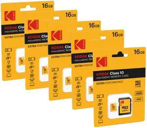 Kodak 16GB Premium Performance microSDHC Memory Card Class 10 - 5-Pack Kodak 16GB Premium Performance microSDHC Memory Card Class 10 - 5-Pack