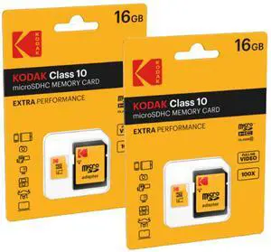 Kodak 16GB Premium Performance microSDHC Memory Card Class 10 -2 Pack Kodak 16GB Premium Performance microSDHC Memory Card Class 10 -2 Pack