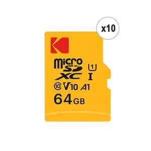 Kodak 64GB Premium Performance microSDXC Memory Card with SD Adapter - 10 Pack Kodak 64GB Premium Performance microSDXC Memory Card with SD Adapter - 10 Pack