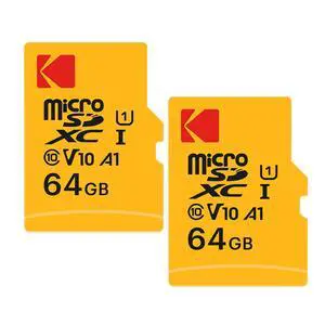 Kodak 64GB Premium Performance microSDXC Memory Card with SD Adapter -2 Pack Kodak 64GB Premium Performance microSDXC Memory Card with SD Adapter -2 Pack