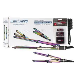 BaByliss Pro Nano Titanium Prima3100 & Prima2000 Styling Irons Prepack BNTPK1RB (Iridescent) Styling Bundle BaByliss Pro Nano Titanium Prima3100 & Prima2000 Styling Irons Prepack BNTPK1RB (Iridescent) Styling Bundle