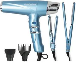 BaByliss Pro Nano Titanium High-Speed Dual Ionic Hair Dryer BNT9100 (Blue) with 1" Full-Size & 1" Compact Ultra-Thin Flat Iron Prepack BNTPP84 BaByliss Pro Nano Titanium High-Speed Dual Ionic Hair Dryer BNT9100 (Blue) with 1" Full-Size & 1" Compact Ultra-Thin Flat Iron Prepack BNTPP84