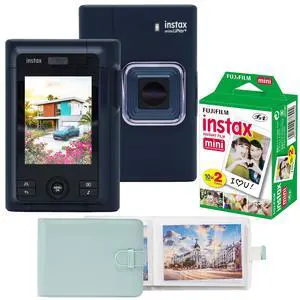 FUJIFILM instax mini LiPlay+ Hybrid Instant Camera - Midnight Blue with 2x10 Film Mini Instax Film Pack and Photo Album FUJIFILM instax mini LiPlay+ Hybrid Instant Camera - Midnight Blue with 2x10 Film Mini Instax Film Pack and Photo Album