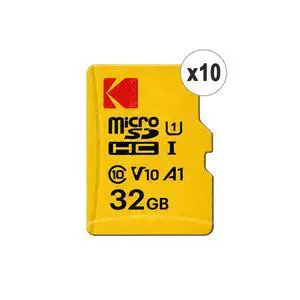 10x Kodak 32GB Premium Performance microSDHC Memory Card Class 10 with SD Adapter - 10 Pack 10x Kodak 32GB Premium Performance microSDHC Memory Card Class 10 with SD Adapter - 10 Pack