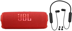 JBL Flip 7 Portable Waterproof Bluetooth Speaker (Red) with Wireless In-Ear Headphones JBL Flip 7 Portable Waterproof Bluetooth Speaker (Red) with Wireless In-Ear Headphones