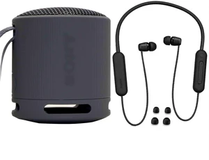 Sony XB100 Portable Waterproof Bluetooth Speaker (Black) with Wireless In-Ear Headphones Sony XB100 Portable Waterproof Bluetooth Speaker (Black) with Wireless In-Ear Headphones