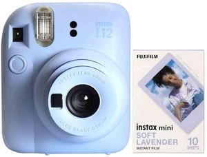 FUJIFILM INSTAX MINI 12 Instant Film Camera (Pastel Blue) with Soft Lavender Instant Film (10 Exposures) FUJIFILM INSTAX MINI 12 Instant Film Camera (Pastel Blue) with Soft Lavender Instant Film (10 Exposures)