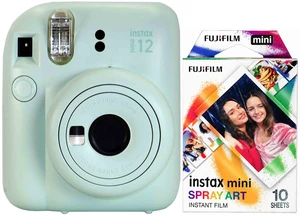 FUJIFILM INSTAX MINI 12 Instant Film Camera (Mint Green) with Instax Mini Instant Film (Spray Art, 10 Exposures) FUJIFILM INSTAX MINI 12 Instant Film Camera (Mint Green) with Instax Mini Instant Film (Spray Art, 10 Exposures)