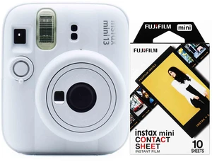 FUJIFILM INSTAX MINI 13 Instant Film Camera (Clay White) with INSTAX Mini Contact Sheet Instant Film FUJIFILM INSTAX MINI 13 Instant Film Camera (Clay White) with INSTAX Mini Contact Sheet Instant Film