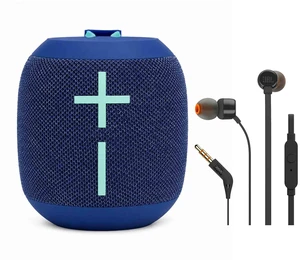 Ultimate Ears WONDERBOOM 4 Portable Bluetooth Speaker - Blue with JBL T110 in Ear Headphones Ultimate Ears WONDERBOOM 4 Portable Bluetooth Speaker - Blue with JBL T110 in Ear Headphones