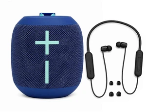 Ultimate Ears WONDERBOOM 4 Portable Bluetooth Speaker - Blue with Sony WI-C100 Wireless In-Ear Headphones Ultimate Ears WONDERBOOM 4 Portable Bluetooth Speaker - Blue with Sony WI-C100 Wireless In-Ear Headphones