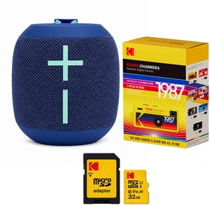 Ultimate Ears WONDERBOOM 4 Portable Bluetooth Speaker Blue with Kodak Charmera Key Chain Digital Camera and 32GB Memory Card Ultimate Ears WONDERBOOM 4 Portable Bluetooth Speaker Blue with Kodak Charmera Key Chain Digital Camera and 32GB Memory Card