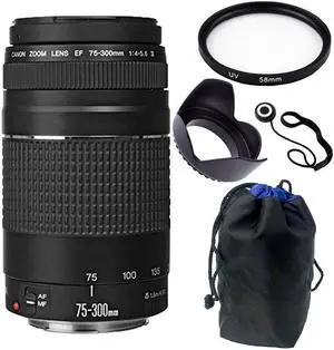 Canon EF 75-300mm f/4.0-5.6 III Lens for Canon Rebel T1i,T2i,T3,T3i +Accessories