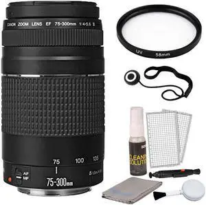 Canon EF 75-300mm Lens for Canon T4i, T5, T5i, XS, XSi, XT, XTi +Top Accessories