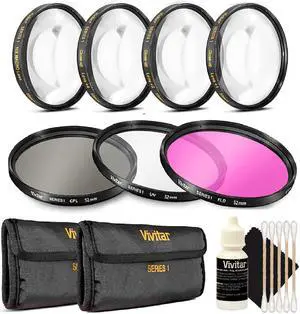 Vivitar 52mm Filter Kit + 52mm Macro Kit with 3pc Cleaning Kit for 52mm Lenses