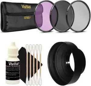 Vivitar 58mm 3pc Filter Kit UV/CPL/FDL with 58mm Top Accessories