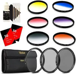Vivitar 72mm Rotating Graduated 6pc Filter + Top Accessory Bundle