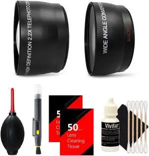 Vivitar 58mm 0.43X WideAngle Lens with 2.2X Telephoto Lens + Top Accessory Kit