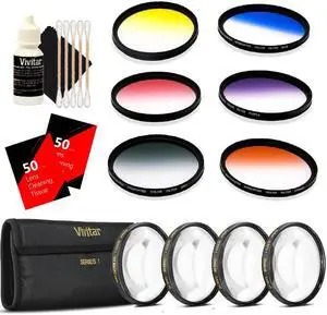 Vivitar 67mm Rotating Graduated 6pc Filter + Top Accessory Bundle for 67mm Lens