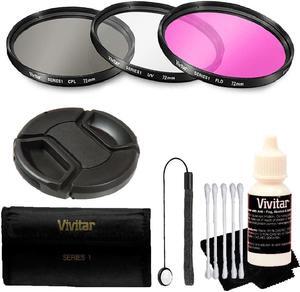 Vivitar 72mm Professional Digital Filter Kit plus Accessories for 72mm Lenses