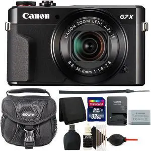 Canon G7X Mark II PowerShot 20.1MP Digital Camera Black with 32GB Accessory Kit
