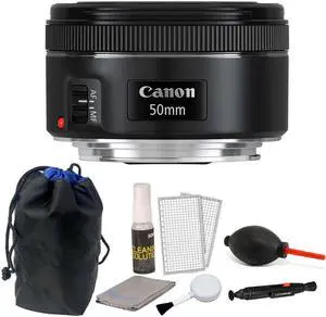 Canon EF 50mm f/1.8 STM Lens + Pouch + Dust Blower  + 5pc Cleaning Kit