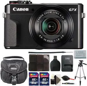 Canon G7X Mark II PowerShot 20.1MP BLACK Digital Camera with 32GB Accessory Kit Black
