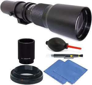 Vivitar 500mm/1000mm f/8 Telephoto Lens for Canon EOS 80D 70D 60D + 2X Converter + Accessory Kit