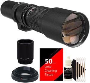 Bower 500mm / 1000mm f/8 Telephoto Lens with 2x Converter for Nikon D750 D700 D610