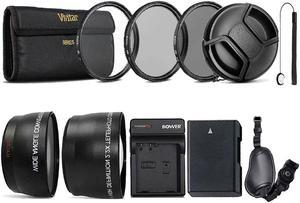 52mm Lens Accessory Kit Bundle + Replacement EN-EL14 Battery for Nikon D3200 D3300 D5200 D5300 D5500