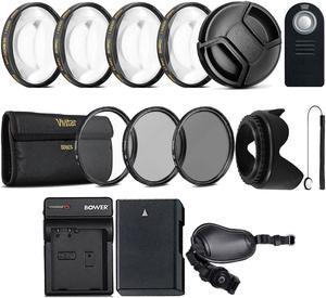 52mm Lens Accessory Kit Bundle with Replacement EN-EL14 Battery for  Nikon D3200 D3300 D5200 D5300 D5500