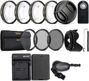 Vivitar 58mm Lens Accessory Kit Bundle with Replacement LP-E10 Battery for Canon EOS 1100D 1200D Rebel T5 T3