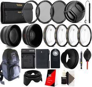52mm Top Accessory Lens Kit + Replacement EN-EL14 Battery for Nikon D3200 D3300 D5200 D5300 D5500