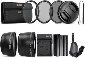 Vivitar 52mm Lens Accessory Kit Bundle + Replacement EN-EL15 Battery for Nikon D7100 D7000 D800 D800E D610 D600
