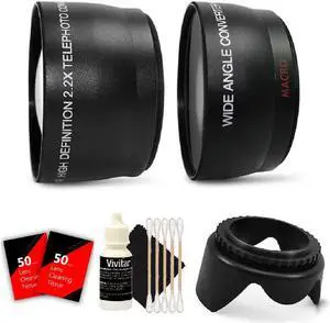 Vivitar 52mm Wide Angle & Telephoto Lens Kit for Nikon 7000 and All Nikon DSLR Camera