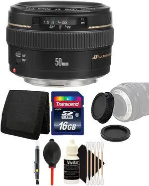Canon EF 50mm f/1.4 USM Lens  with 16GB Ultimate Accessory Kit for Canon EOS 550D 500D 450D 400D