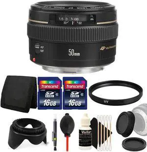 Canon EF 50mm f/1.4 USM Lens  with 32GB Ultimate Accessory Kit for Canon EOS 550D 500D 450D 400D