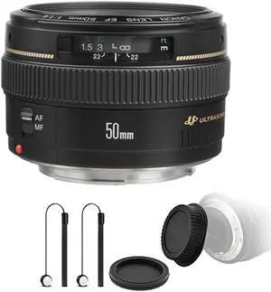 Canon EF 50mm f/1.4 USM Lens with Rear, Front Lens Cap & Holders for Canon EOS 550D 500D 450D 400D