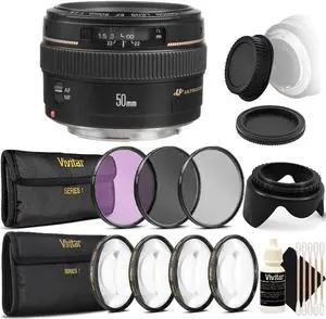 Canon EF 50mm f/1.4 USM Lens  with 3pc Filter Ultimate Accessory Kit for Canon EOS 550D 500D 450D 400D