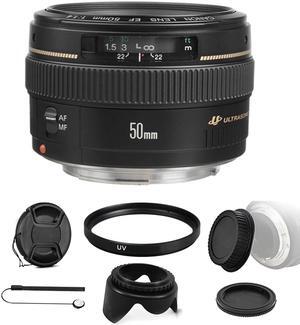 Canon EF 50mm f/1.4 USM Lens  with 58mm UV Filter and Cap Holder for Canon EOS 550D 500D 450D 400D