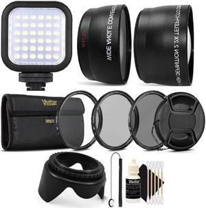 52MM Complete Professional Lens Accessory Kit + LED Light for Nikon D3300 D3200 D3100 D3000