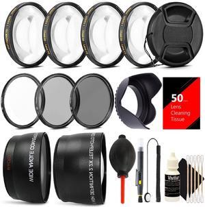 58MM Professional Lens Filter Accessory Kit for CANON EOS Rebel T6i T6 T5i T5 T4i T3i SL1