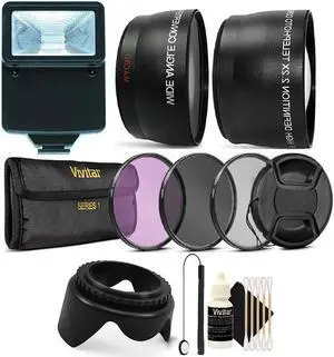 55mm  Lens Filter Accessory Kit with Slave Flash for Nikon with AF-P 18-55mm  Lens