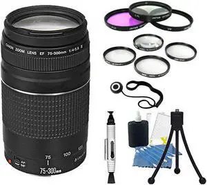Canon 75-300 III lens for DSLR W/ USA Warranty + Accessories