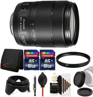 Canon EF-S 18-135mm f/3.5-5.6 IS NANO USM Lens and 32GB Accessory Bundle for DSLR Cameras
