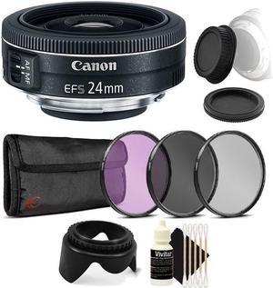 Canon EF-S 24mm f/2.8 STM Lens with Ultimate Accessory Bundle For Canon EOS Rebel T3, T3i, T5, T5i, and SL2