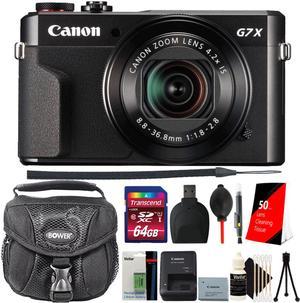 Canon PowerShot G7 X Mark II 201MP Digital Camera Black with 64GB Accessory Kit and Extra Battery