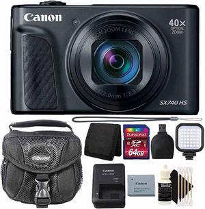 Canon PowerShot SX740 HS Digital Camera 40x Optical Zoom with 64GB PRO Kit Black