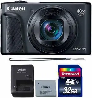 Canon PowerShot SX740 HS 20.3MP Digital CameraBlack with 32GB Memory card
